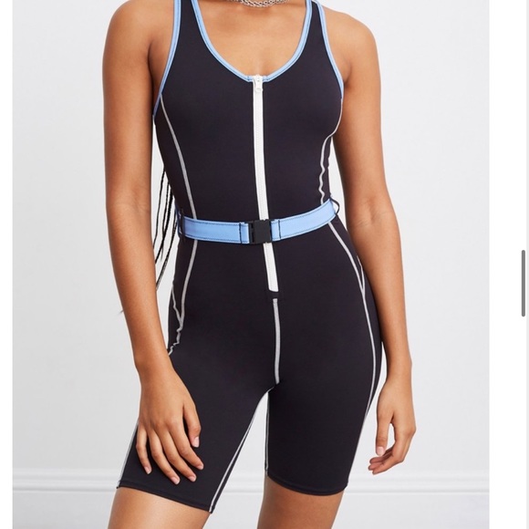 Bandier x solid & striped high tide belted romper - Picture 1 of 4